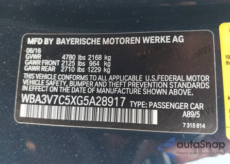 2016 BMW 428I z USA, uszkodzony, nr VIN WBA3V7C5XG5A28917